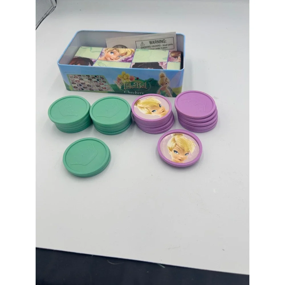 Disney Fairies Tinker Bell Checkers Game in Collector Tin Cardinal 17194